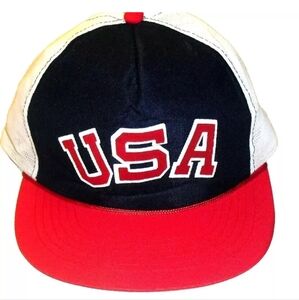 USA Olympics Vintage 80s 90s Trucker Mens Mesh Snapback hat cap Dream Team New